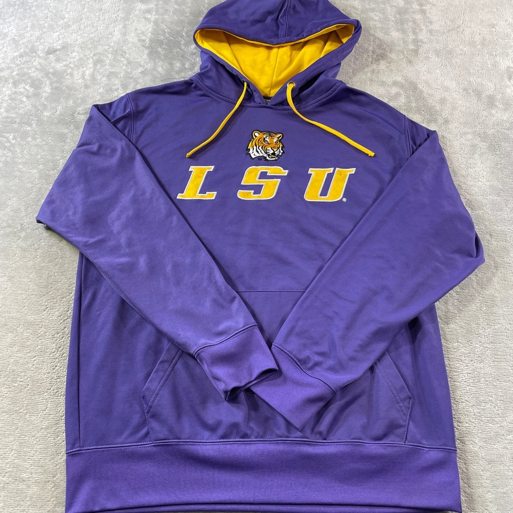 LSU Tigers Pullover Hoodie Sweatshirt Mens XL Purple NCAA College School Fan